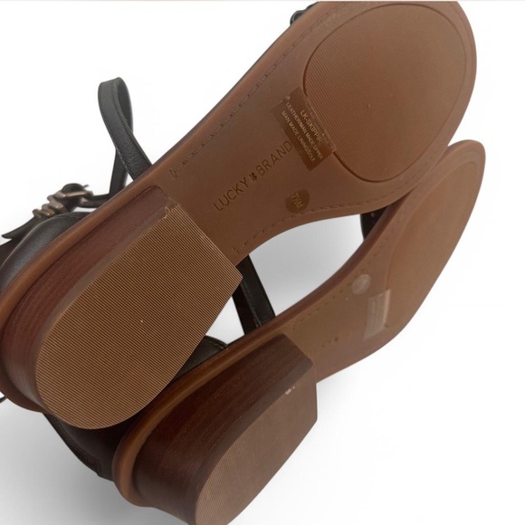 Lucky Brand Gladiator Woven ankle strap Skippir Heeled Sandal size 7.5 - Picture 5 of 8